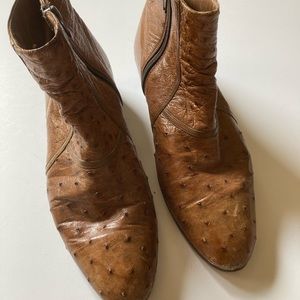 Vintage ostrich ankle bootie size 7
